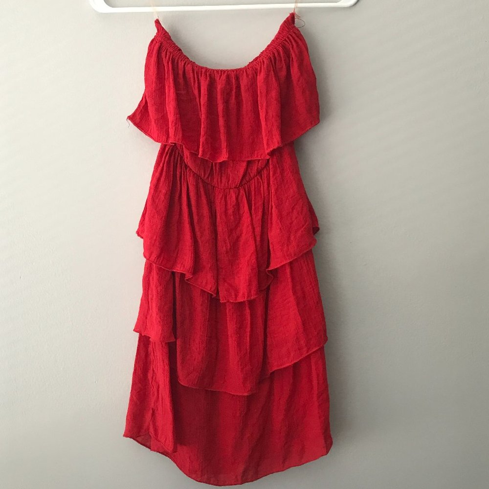 Body Central Strapless Red Dress